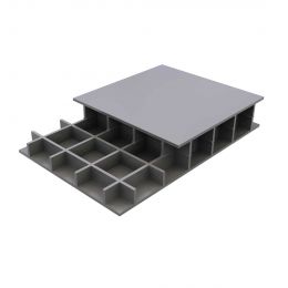 Paneltim PP Constructieplaat 100/100 Uv Grijs RAL7032 1200x1000x35mm